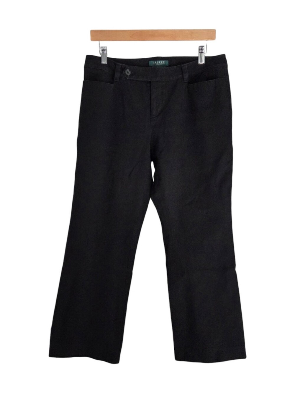 Lauren Ralph Lauren Adelle Trouser Pants Black Women's Size 10P Vintage Preppy